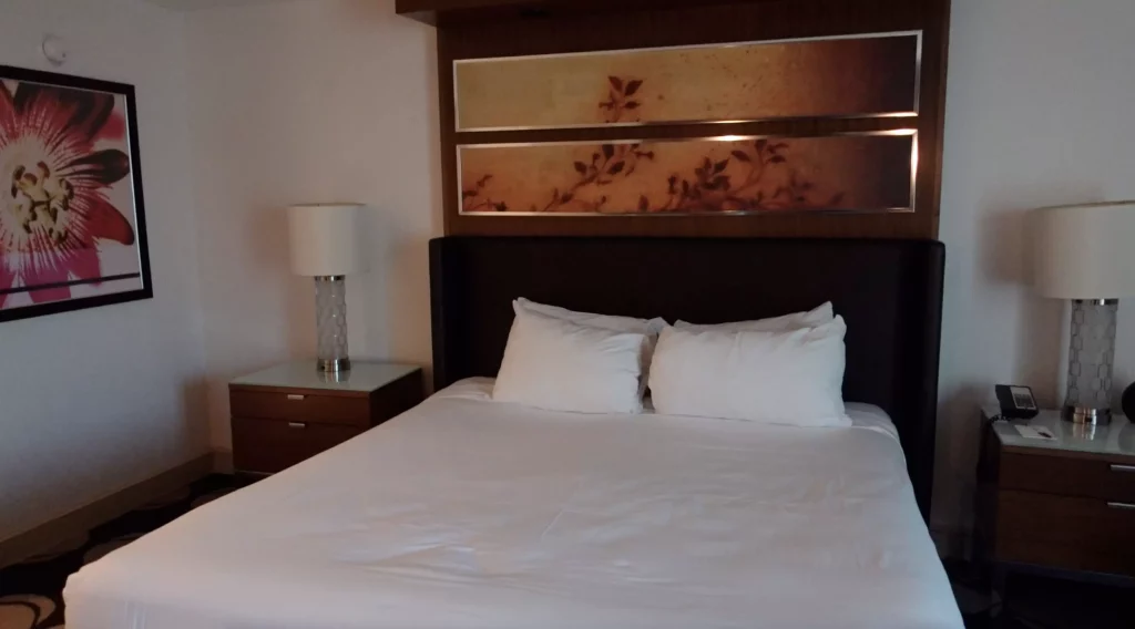king bed in Mirage Resort room