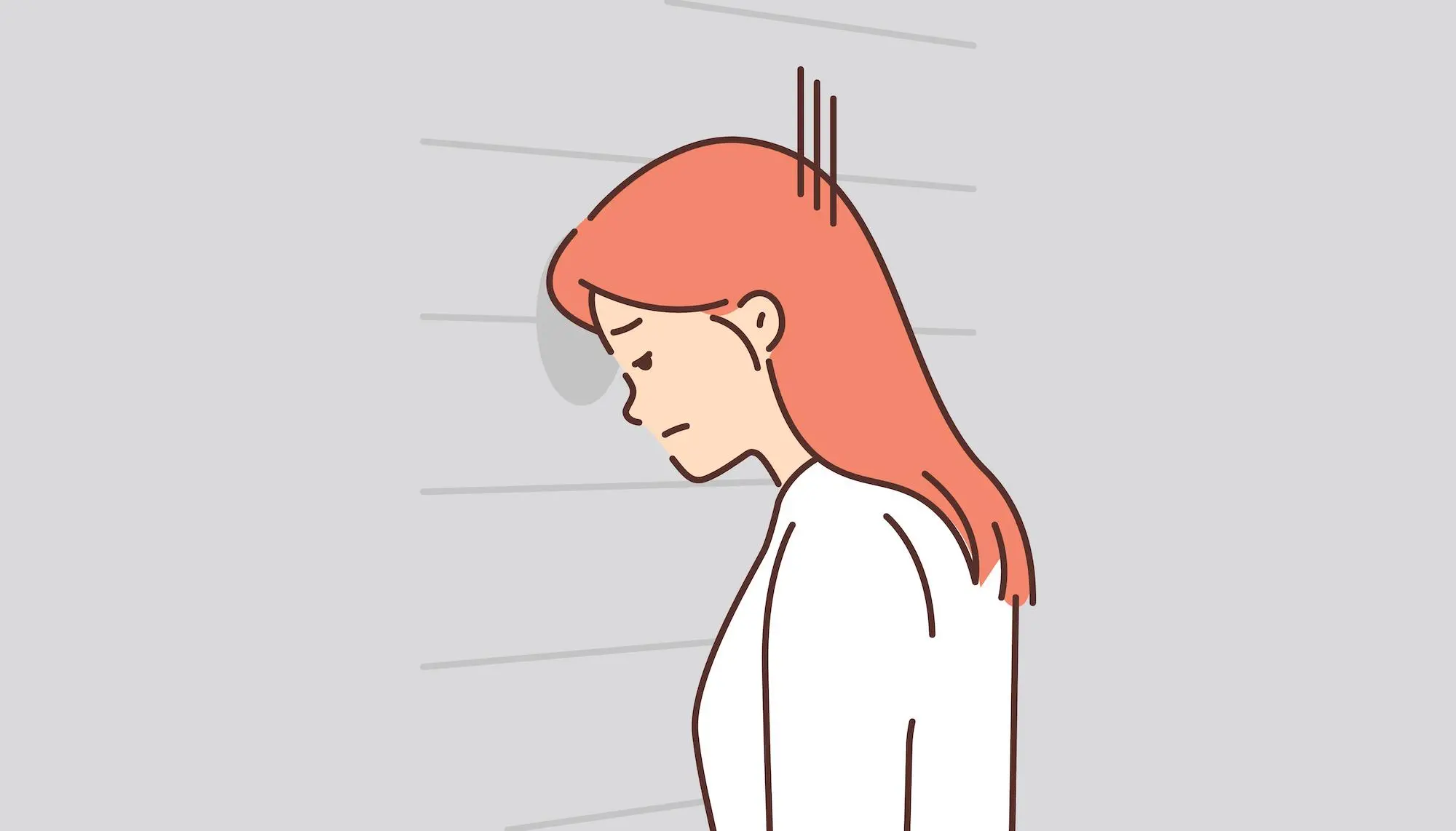 illustration of a sad woman starring at a wall