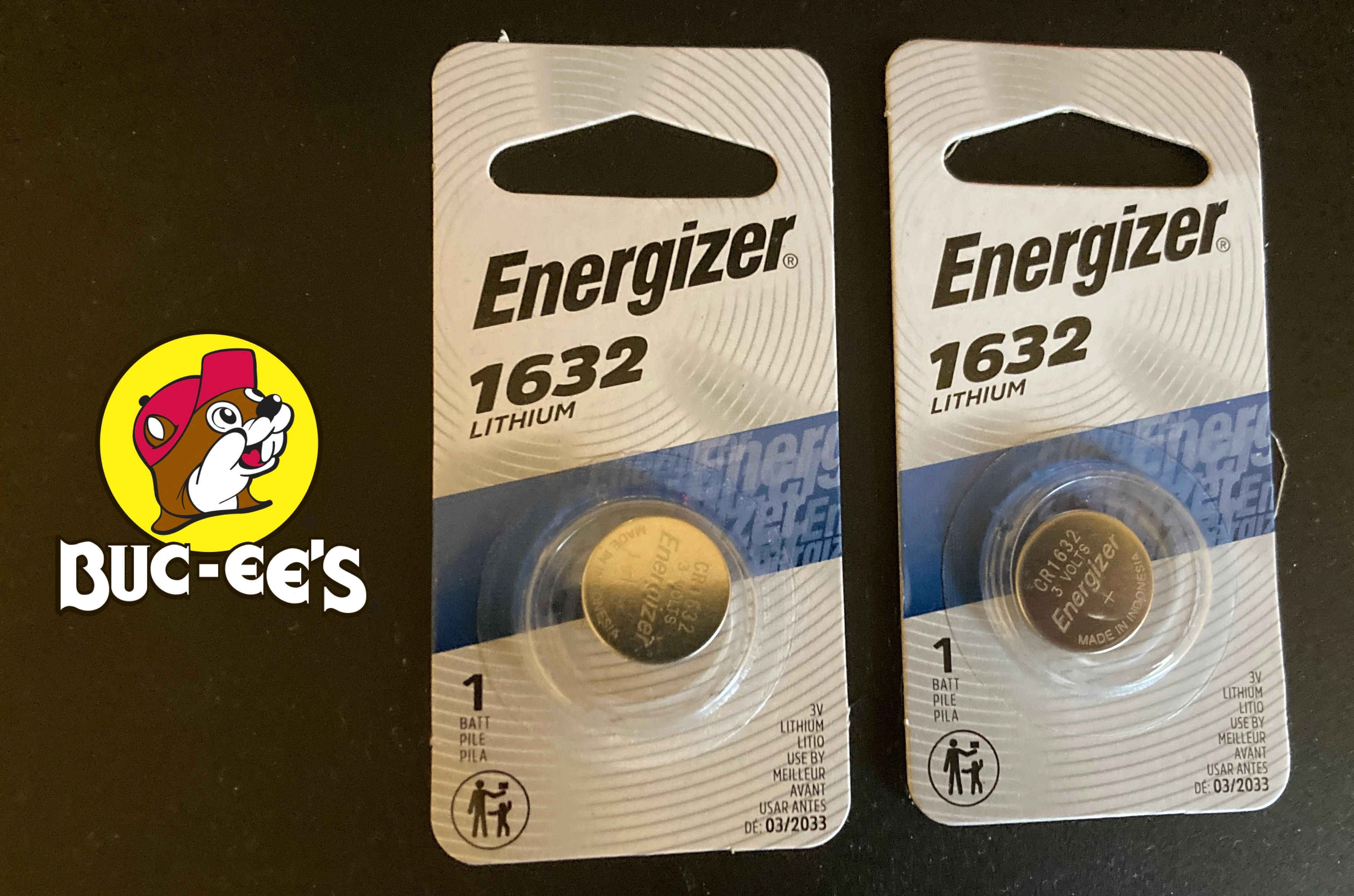 Buc-ee's logo and Energizer batteries