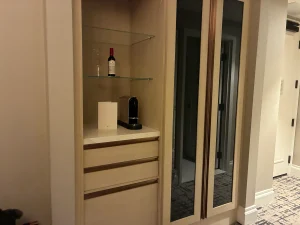 mini-bar and coffee maker in a room at Intercontinental Indianapolis Hotel