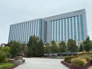 view of the entrance to Hyatt Regency Portland