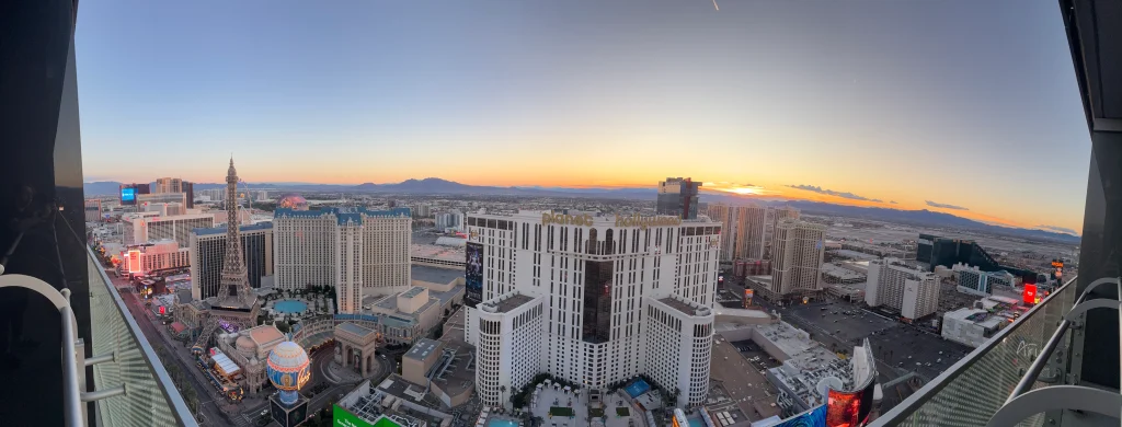 daytime view of the Strip from Cosmopolitan Las Vegas