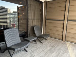 balcony room view at The Nash in Nashville