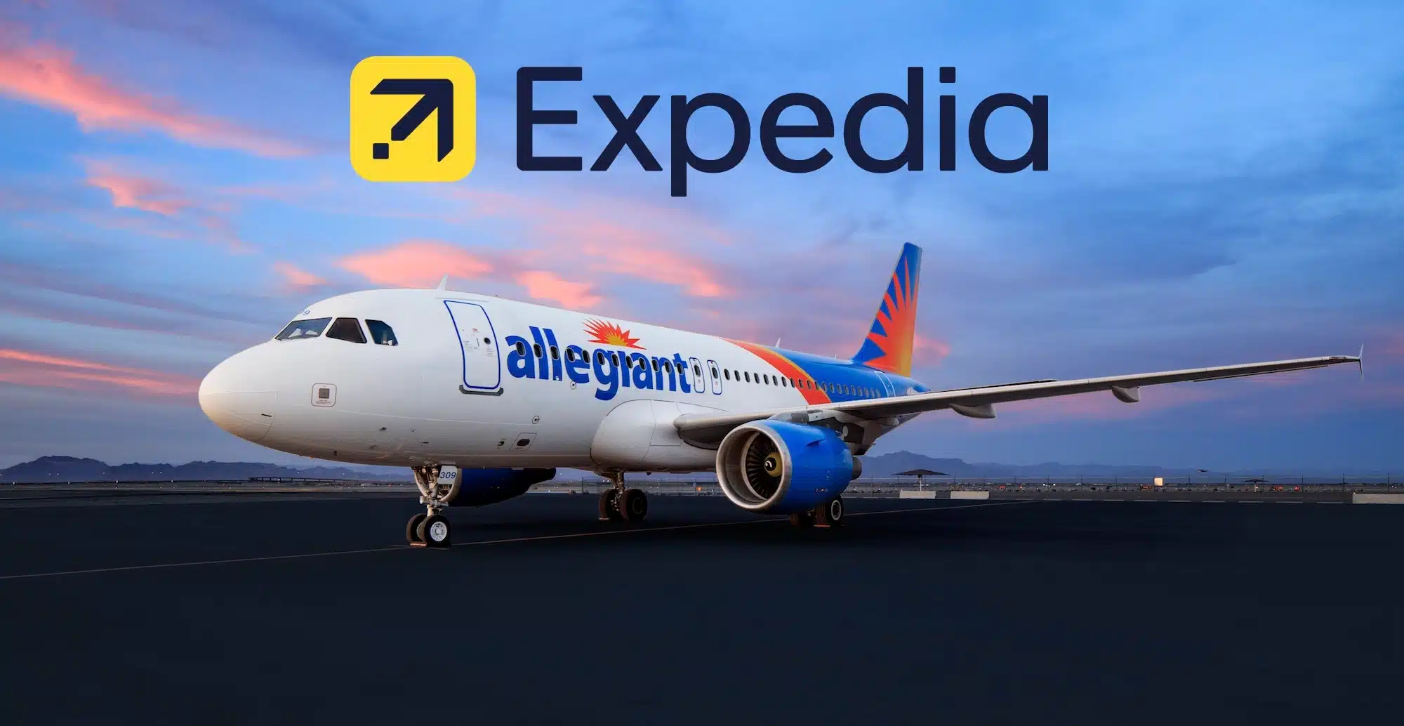 Allegiant plane and Expedia logo