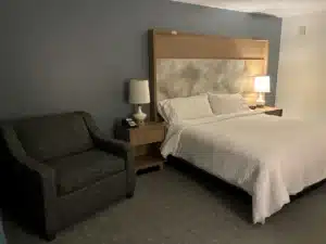 bed inside a room at the Holiday Inn Orlando-Disney Springs