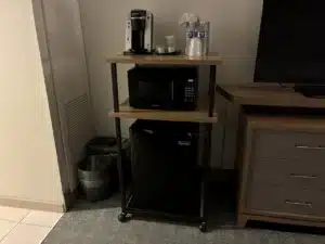mini-fridge and microwave in a room at the Holiday Inn Orlando-Disney Springs