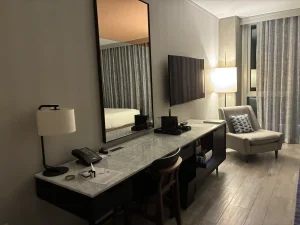 desk in a room at the Kimpton Rowan Palm Springs Hotel