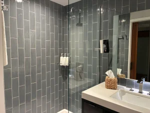 shower in a room at the Kimpton Rowan Palm Springs Hotel