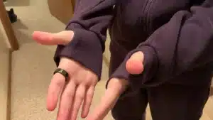 sleeve thumbholes on a Comfrt Inflate Zip Hoodie